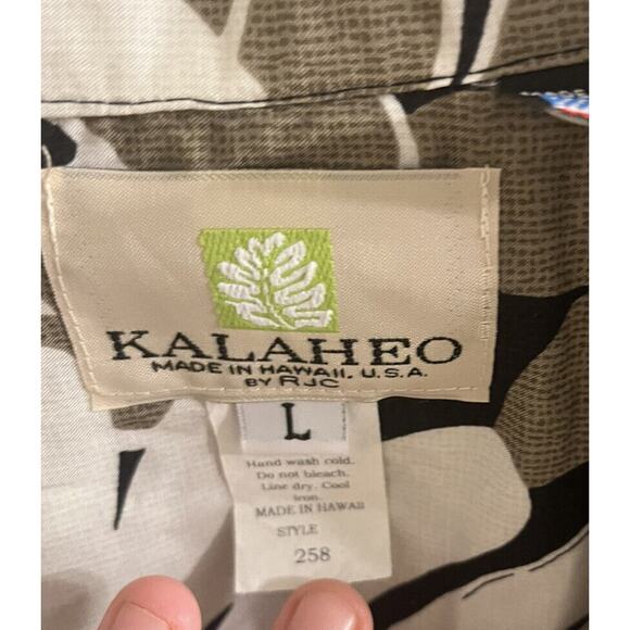 Kalaheo Hawaiian Shirt Men SIZE Large Floral Short Sleeve Rayon Made USA New! - Picture 5 of 6